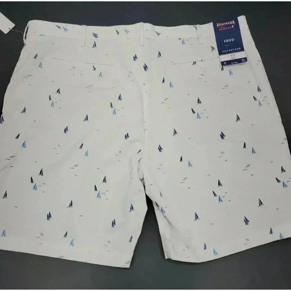 Izod Advantage Performance Sailboat Print Flat Front Shorts Men's Size 42 NWT - Picture 7 of 8